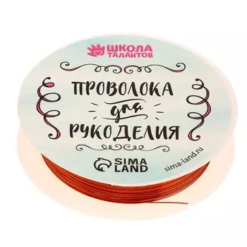 Проволока для творчества и бисероплетения, d=0.3 мм, 10 м, медный