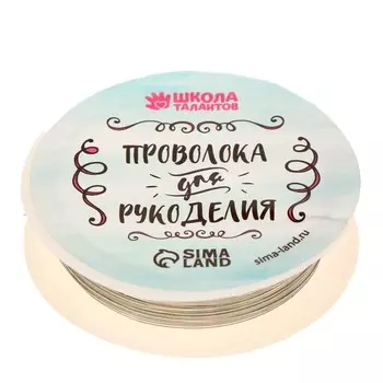 Проволока для творчества и бисероплетения, d=0.4 мм, 10 м, серебряный