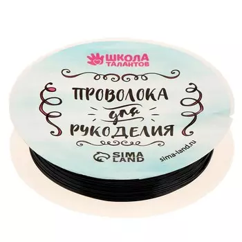 Проволока для творчества и бисероплетения, d=0.5 мм, 10 м, черный