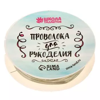 Проволока для творчества и бисероплетения, d=0.5 мм, 10 м, серебряный