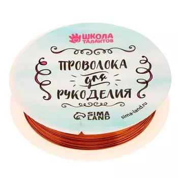 Проволока для творчества и бисероплетения, d=0.5 мм, 10 м, медный