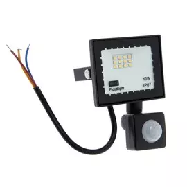 Прожектор светодиодный, 10 вт, 900 лм, 4000к, датчик движения, ip66