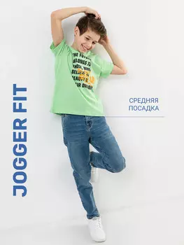 Прямые джинсы голубого цвета для мальчиков