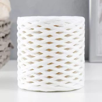 Пряжа для вязания спицами, крючком 100% целлюлоза softino raffia color, ленточная, белая, 200 м ±2 м, 120 г