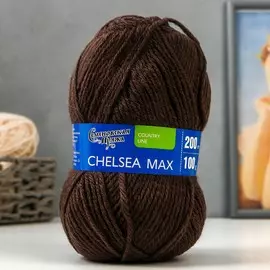 Пряжа chelsea max (челси max) 50% шерсть англ.кроссбред,50% акрил 200м/100гр кофе_v2 (70666)