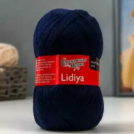 Пряжа lidiya (лидияпш) 50% шерсть, 50% акрил 1613м/100гр т.синий (59)