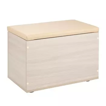 Пуф герда, 600х355х432, ясень шимо светлый/экокожа бежевая