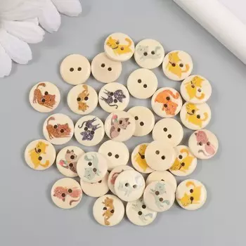 Пуговицы дерево для творчества 2 прокола