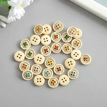 Пуговицы дерево для творчества 4 прокола