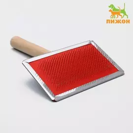 Пуходерка wood большая широкая без капель, 1219 см, длинная деревянная ручка