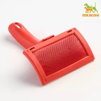 Пуходерка без капель, эргономичная ручка, 1015 см, красная