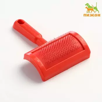 Пуходерка без капель полукруглая, 8.513 см, красная