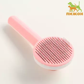 Пуходерка пластиковая с функцией самоочистки, 7.719.1 см, розовая