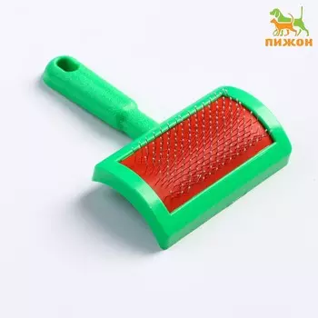 Пуходерка полукруглая малая с каплями, 8.513 см, зеленая