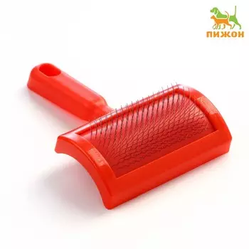 Пуходерка полукруглая средняя без капель, 1013 см, красная