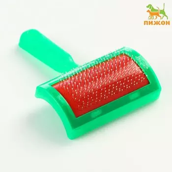 Пуходерка полукруглая средняя с каплями, 1013 см, зеленая