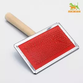 Пуходерка wood большая широкая с каплями, 1219 см, длинная деревянная ручка