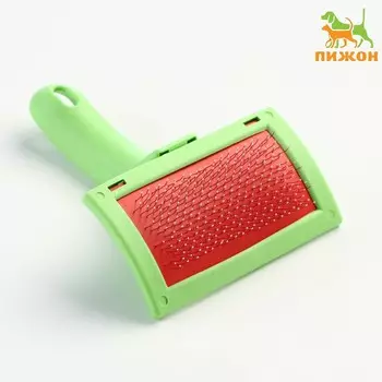 Пуходерка с каплями, эргономичная ручка, 10 х 15 см, зеленая