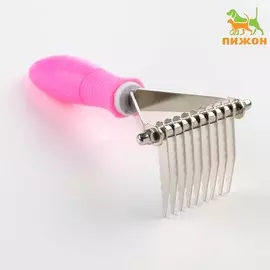 Пуходерка с самоочисткой пижон premium, с каплями, облегченная, 1019 см, голубая