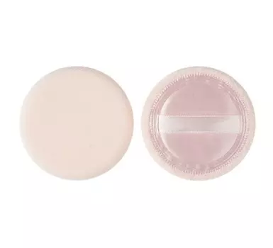 Пуховка для нанесения пудры и тон.средств круглая, бело-бежевая 6*0,9см 115-008