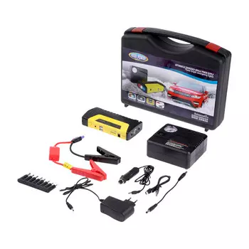 Пуско-зарядное устройство 5400 мач, 3 led, 2usb, dc 12v, компрессор