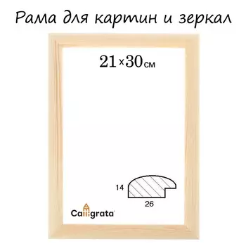 Рама для картин (зеркал) 21 х 30 х 2,6 см, дерево, berta, неокрашенное дерево