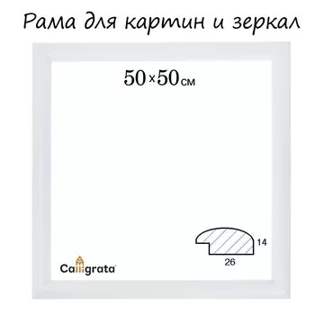 Рама для картин (зеркал) 50 х 50 х 2,6 см, дерево, berta, белая