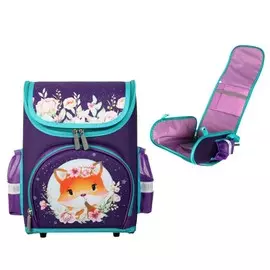 Ранец школьный calligrata fox in flowers, раскладной, eva