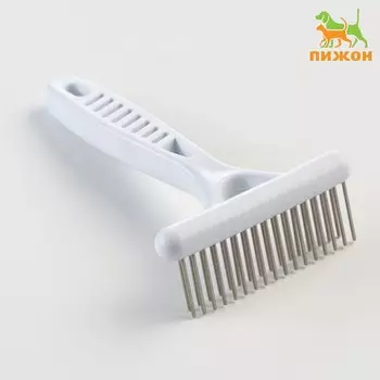 Расческа-грабли 2-рядная, 13.58.8 см, белая