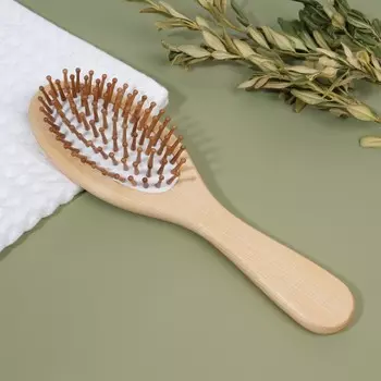 Расческа массажная, 22,5 7 см, цвет бежевый