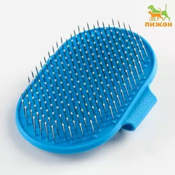 Расческа-наладонник с металлическими зубьями, 138.5 см, голубая