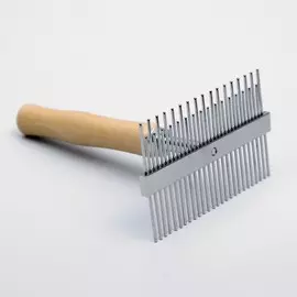 Расческа перепендикулярная wood двухсторонняя, деревянная ручка