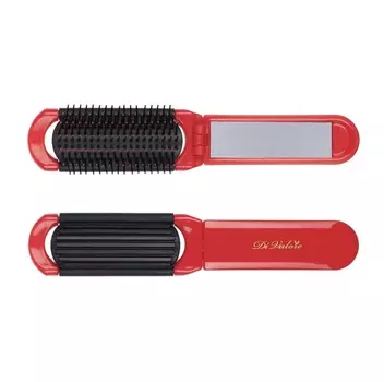 Расческа складная с зеркалом прямоугольная Fresco красная 20,8см 301-008#1