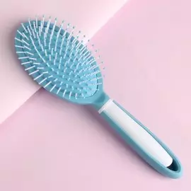 Расчёска массажная, 7 × 23 см, цвет голубой/белый