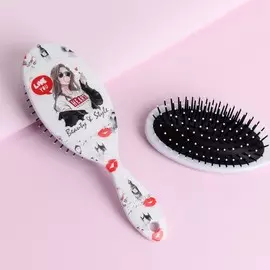 Расчёска массажная, 7 × 22 см, разноцветная