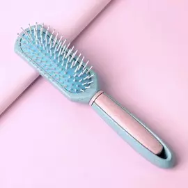 Расчёска массажная, 3,5 × 23,5 см, цвет розовый/голубой