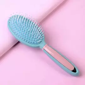 Расчёска массажная, 7,5 × 24,5 см, цвет розовый/голубой