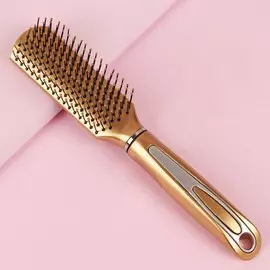 Расчёска массажная, 4 × 23 см, цвет золотистый