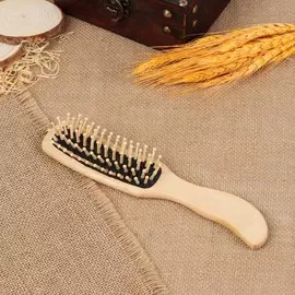 Расческа массажная, деревянная, 5 22 см, цвет