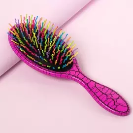 Расчёска массажная, 7 × 22,5 см, разноцветная