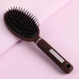 Расчёска массажная, с магнитом, 7 × 23 см, цвет коричневый