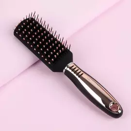 Расчёска массажная, вентилируемая, цвет чёрный/золотой