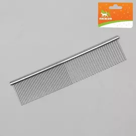 Расческа металлическая средняя, редкие и частые зубья, 194 см