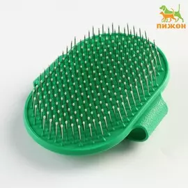 Расческа-наладонник с металлическими зубьями, 138.5 см, зеленая
