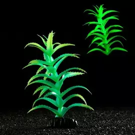 Растение искусственное аквариумное, светящееся, 20 см, зеленое