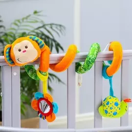 Растяжка - спираль мягкая с погремушкой на кроватку/коляску