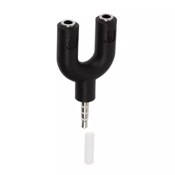 Разветвитель luazon, jack 3.5 мм (4pin)(m)-2xjack 3.5 (3 pin)(f), для микро и наушников