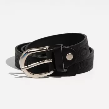 Ремень детский, ширина 2,1 см, винт, пряжка металл, цвет черный