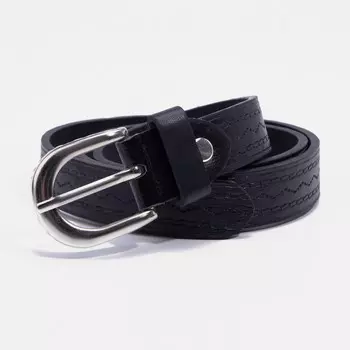 Ремень детский, ширина 2,1 см, винт, пряжка металл, цвет черный