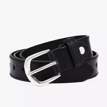 Ремень детский, ширина 2.3 см, винт, пряжка металл, цвет черный